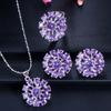 Ki0018 Jewelry Bridal Jewelry Set Zircon Necklace Earrings Ring Set