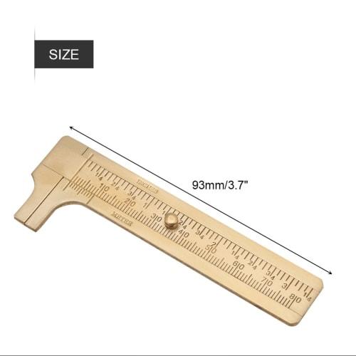 Brass 80mm Mini Pocket Caliper, Standard Caliper, mm/inch, High Precision, for Measuring Inner and Outer Diameters, Depth, and Steps (80mm)