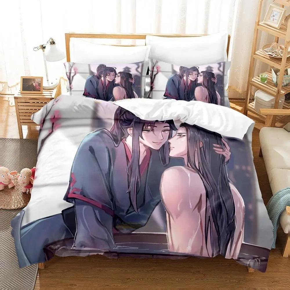3D Print Mo Dao Zu Shi Wei Ying and Lan Zhan Bedding Set Anime three-piece set Adult Kid Bedroom Duvetcover Sets