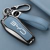 For BYD Song Pro Tang Dmi QIn PLUS MAX Yuan EV Dolphin Seagull Alloy Leather Car Smart Remote Key Case Cover Emblem Accessories