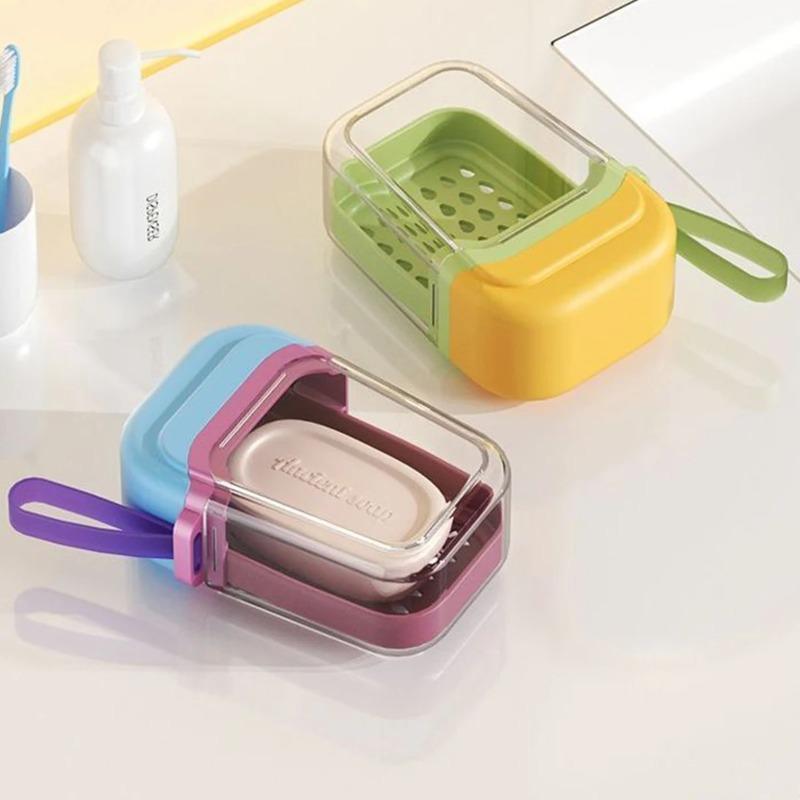 Portable Travel and Business Waterproof Soap Box with Lid Sealing, Beautiful Value, High Double-layer Compact and Practical