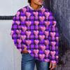 Men's Valentine's Day Print Faux Sweater, Crewneck Sweatshirt, Loose Long-sleeved Top