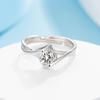 Angel Kiss Heart Simulation Diamond Moissanite Ring Simple Fashion Ring Live Adjustable Women'S Jewelry Premium