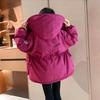 2025 Girls' Stylish Fleece-Lined Warm Cotton Jacket - Windproof Padded Coat for Mid-to-Large Children