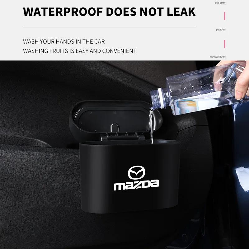 Úložný box na auto, odpadkový koš, zásobník na nápoje s tlačítkem, odpadkový koš pro Mazda 3 Axela 6 Atenza CX-5 2 Demio CX-3 CX-30 MX5 CX30