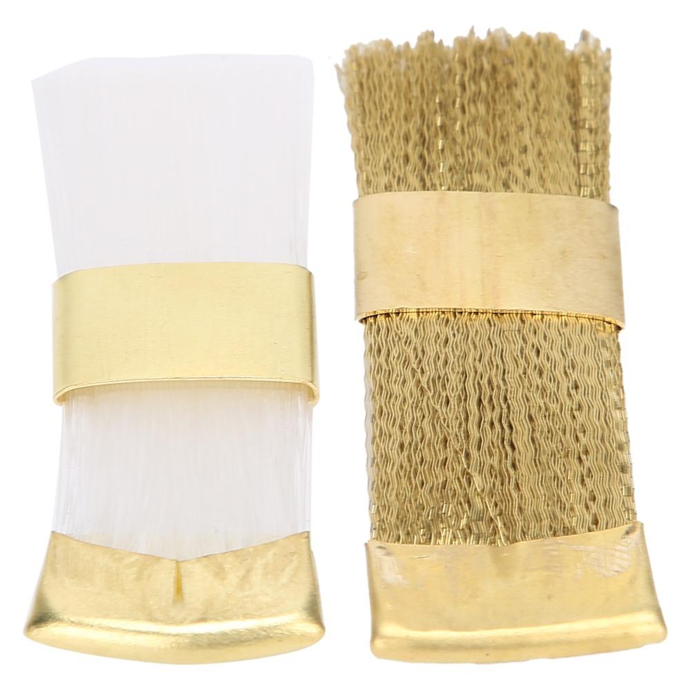 2 Pieces Brass Wire Nail Art Bits Cleaning Brush Nail Drill Bits Cleaner Brush  Nail Polishing
