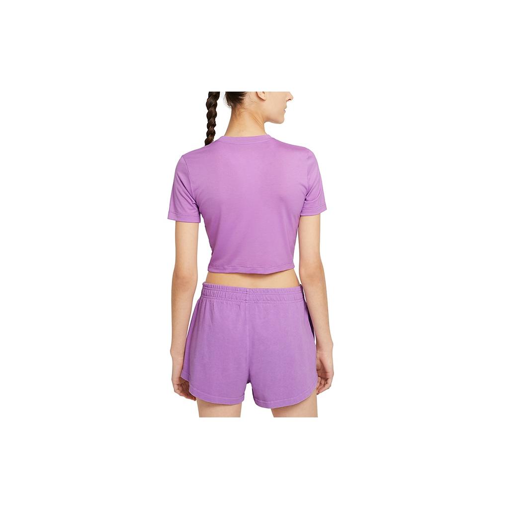 (WMNS) Nike Sportswear Essential Sports Training Round Neck Short Sleeve Purple Women's DD1329-591