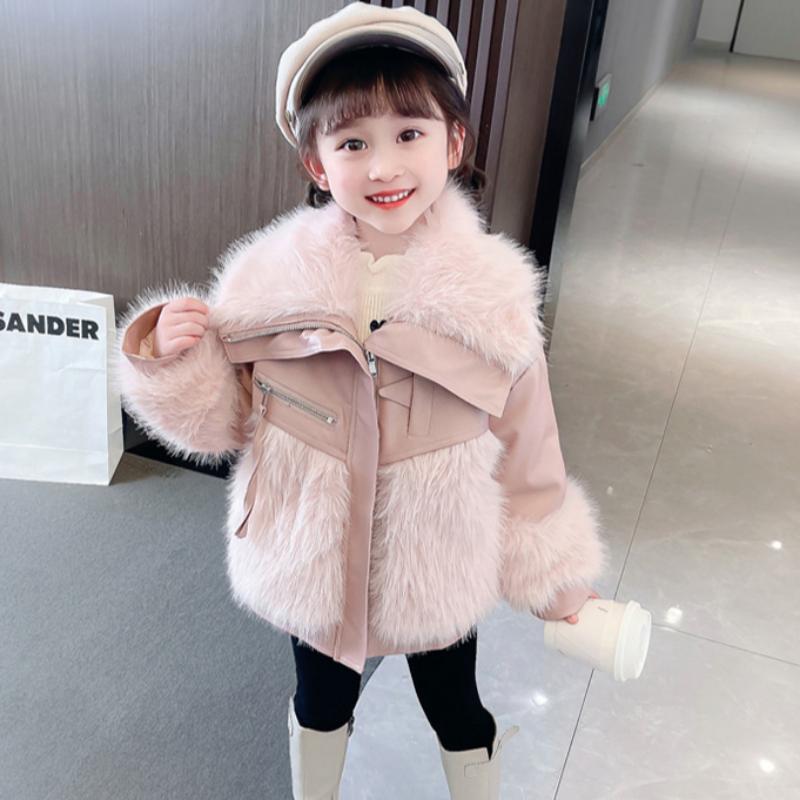 Dívčí vatovaný kabát Podzimní a zimní oblečení pro holčičky Zesílené topy a bundy