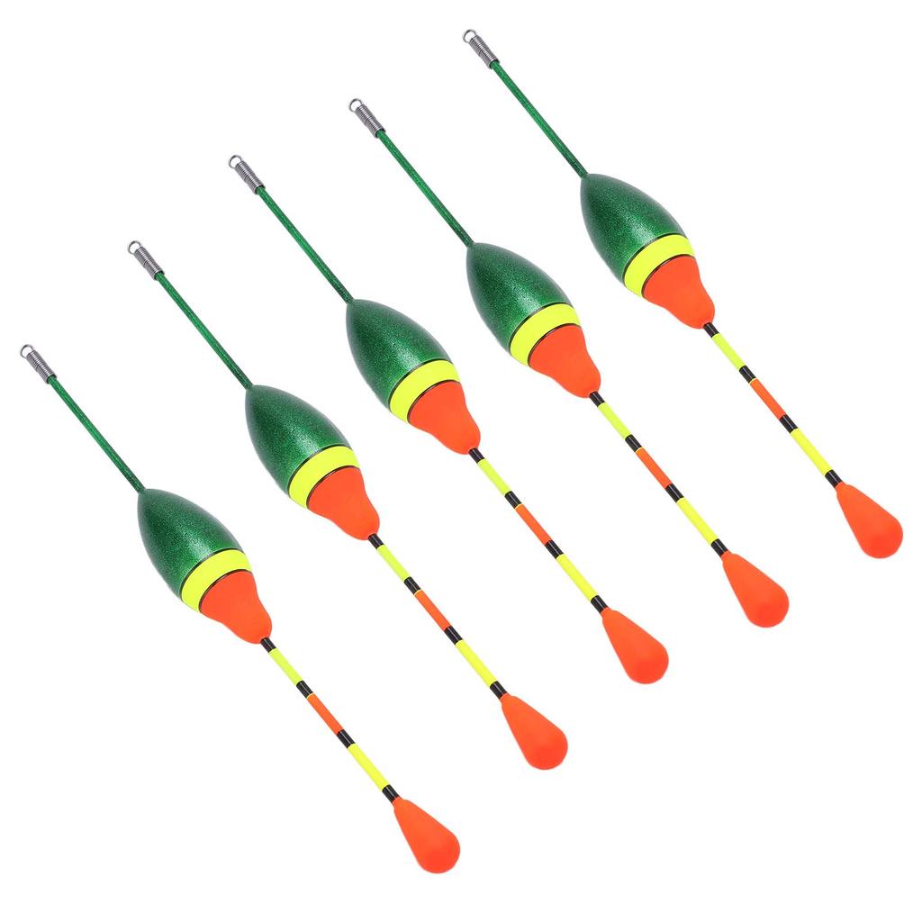 5pcs Fishing Floats Bobbers High Sensitivity Plastic Spring Oval Stick Slip Floats Fishing Tackle