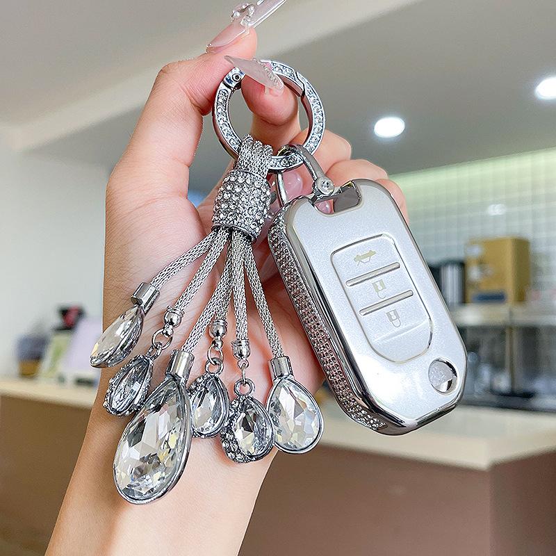 Premium Women's Car Key Case for Honda Accord, Civic, CR-V, Fit, Odyssey, Vezel, Lingpai, and XR-V