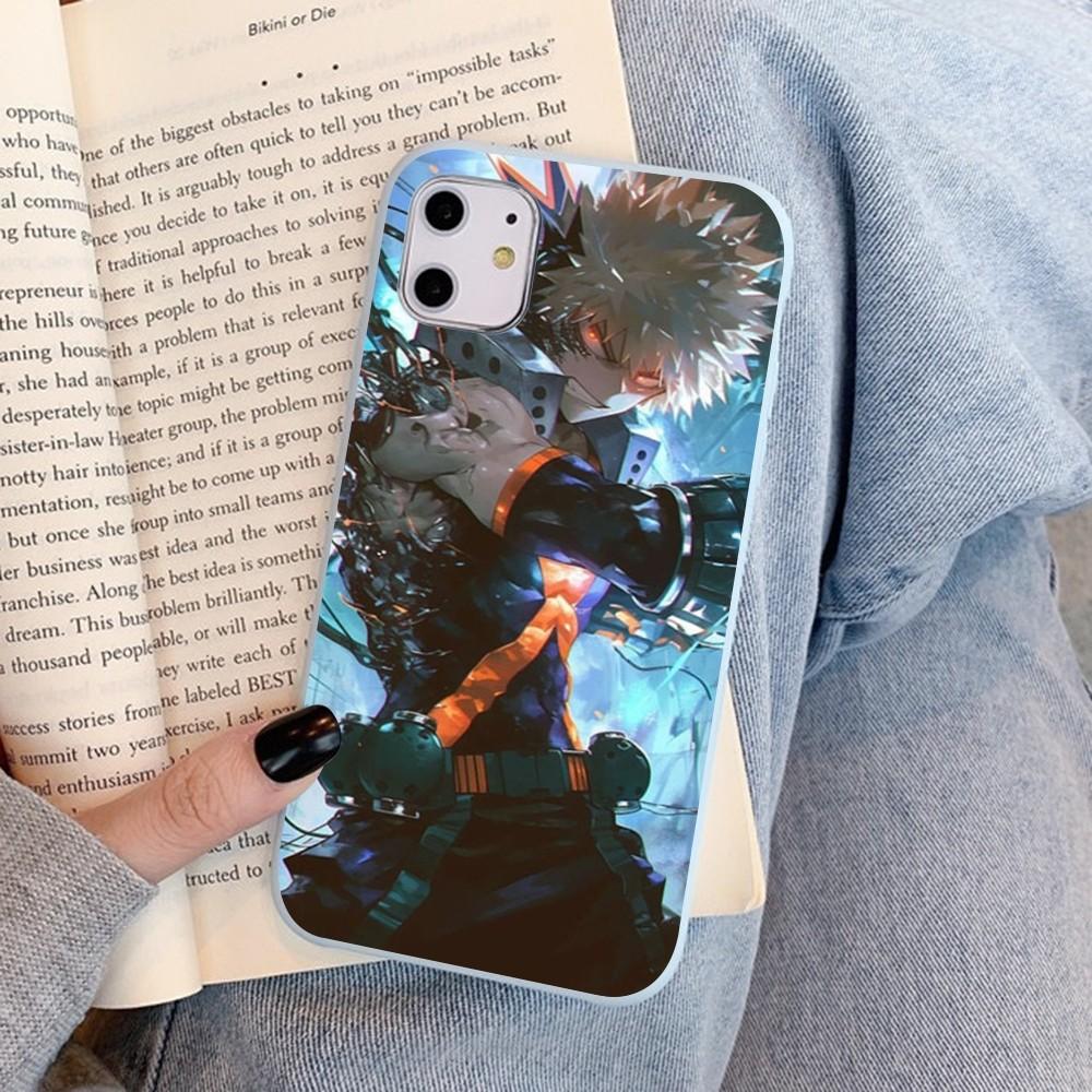 Cartoon B-Bakugo K-Katsuki Phone Case For IPhone 14 11 12 13 Mini Pro Xs Max 8 7 6 6S Plus X XR Solid Candy Color Case