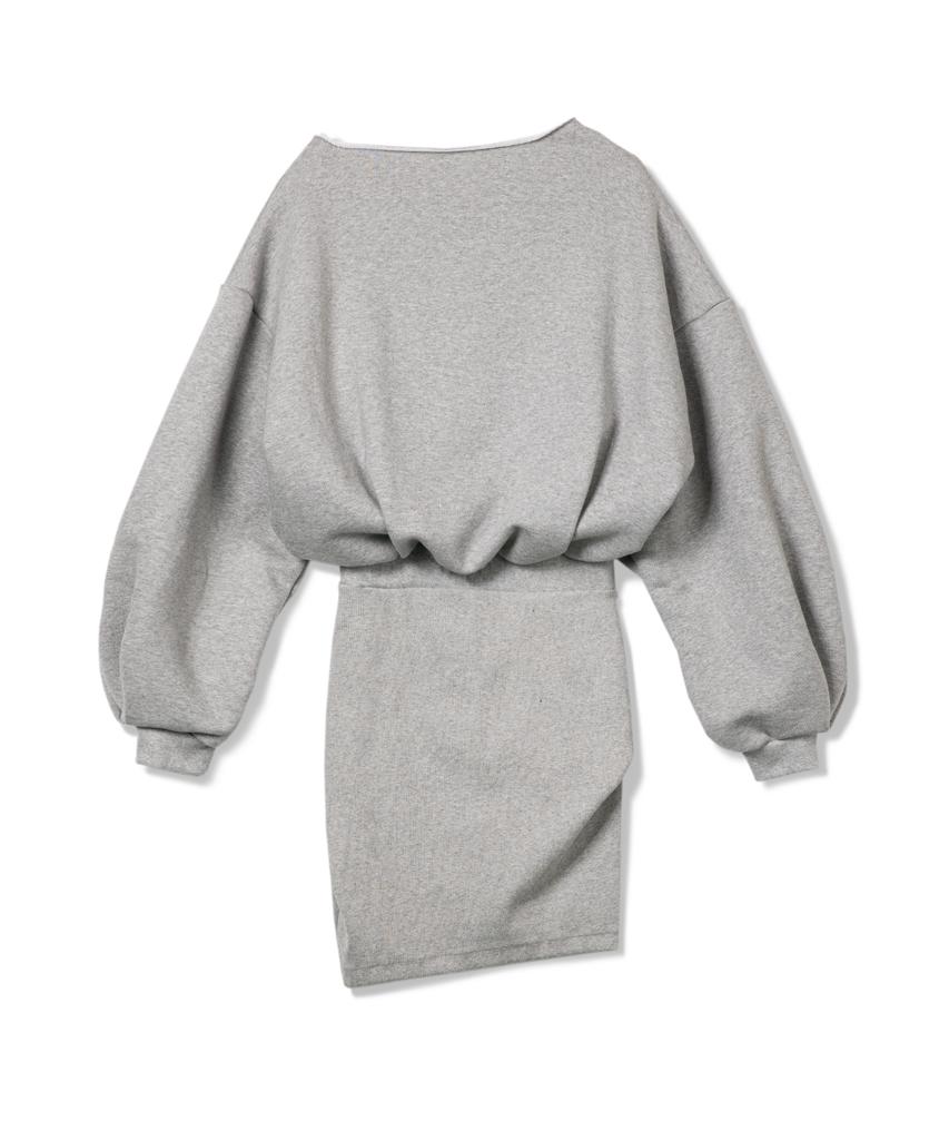 Milkeuaeswiaendeudolseu Asymmetric Sweat Mini Dress - Melange