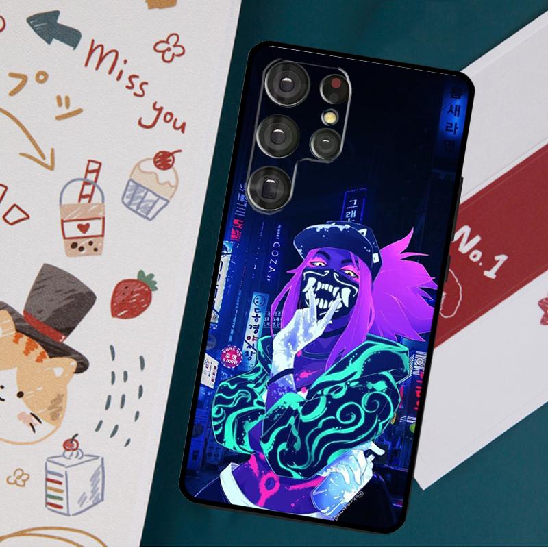 Kda Kaisa Ahri Akali-fodral för Samsung Galaxy S23 S20 FE S21 FE S22 Ultra Note 20 S8 S9 S10 Note 10 Plus bakskal