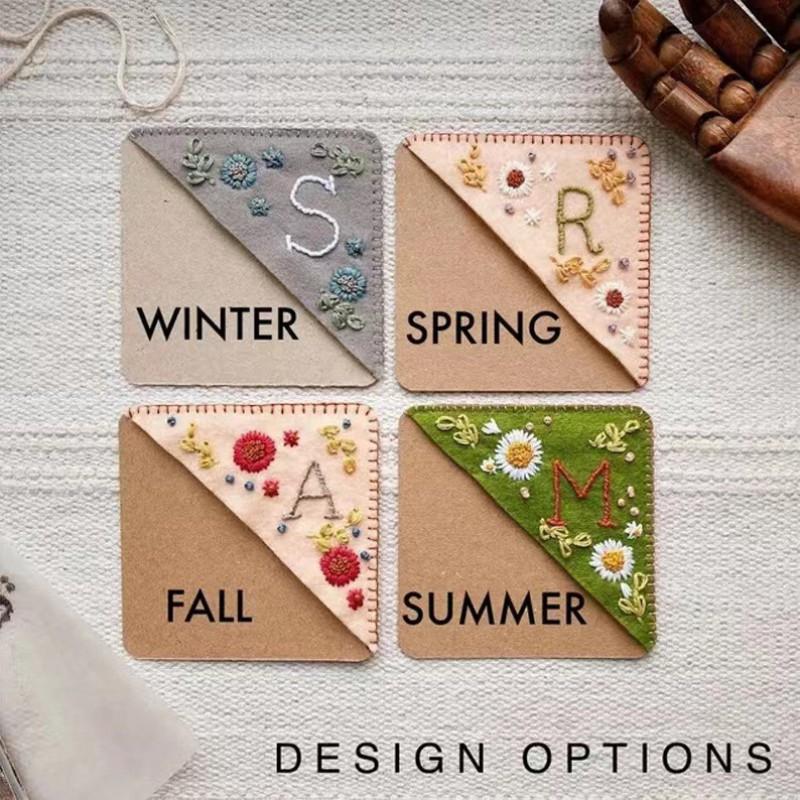 Seasonal Embroidery Bookmarks DIY Cross Stitch Home Decor Craft