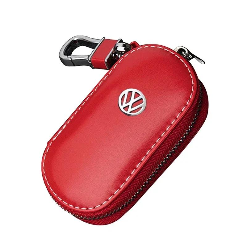 

VW GTI GOLF 2026 Hot For VW VOLKSWAGEN Leather Car Key Case Purse Cover for Volkswagen Sharan Golf Passat Jetta Touareg Tiguan M хаки