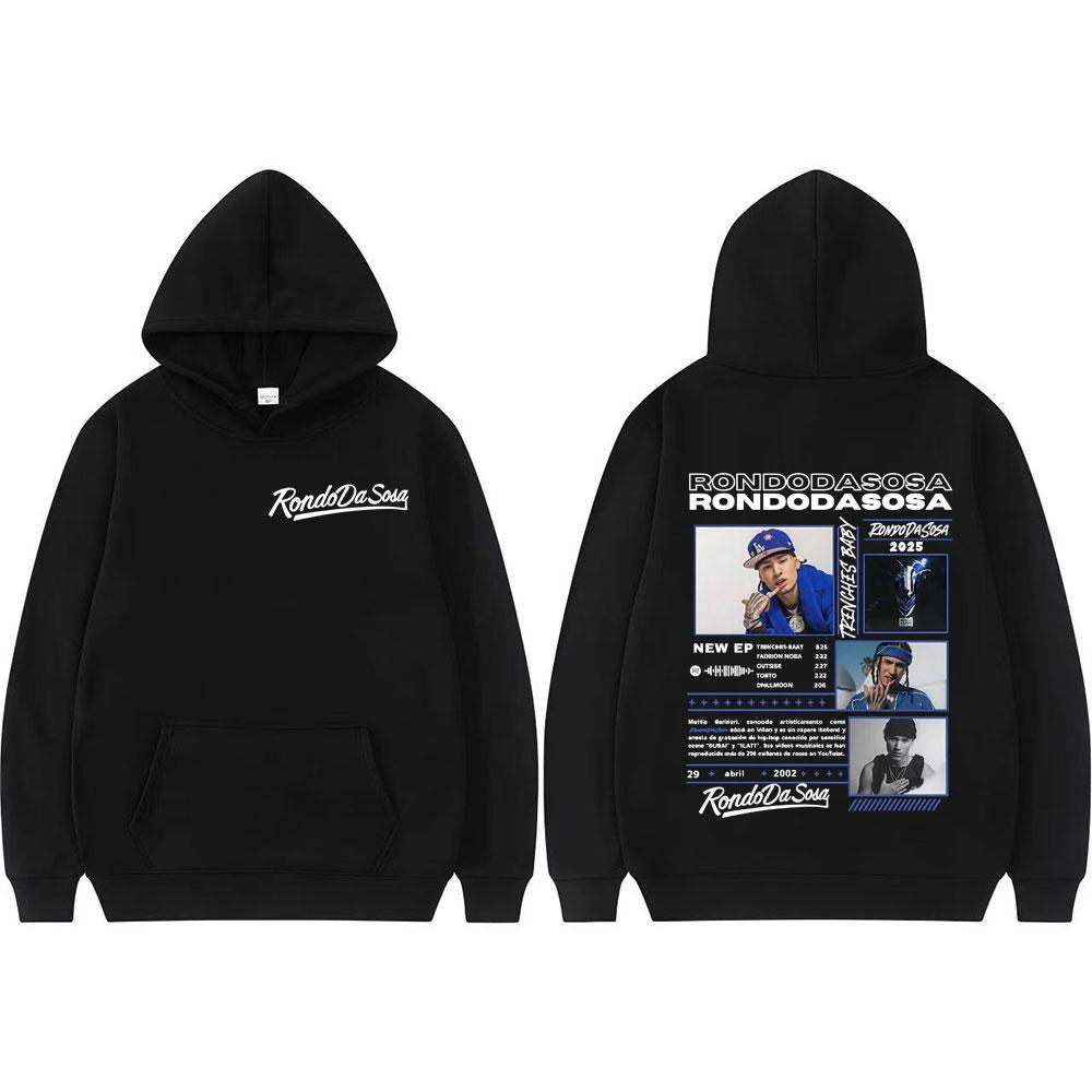 

Rapper Rondoda Sosa Trenches Baby Tour 2025 Double Sided Merch Hoodie Men Clothing Pullover Unisex Vintage Sweatshirt Streetwear 2XL
