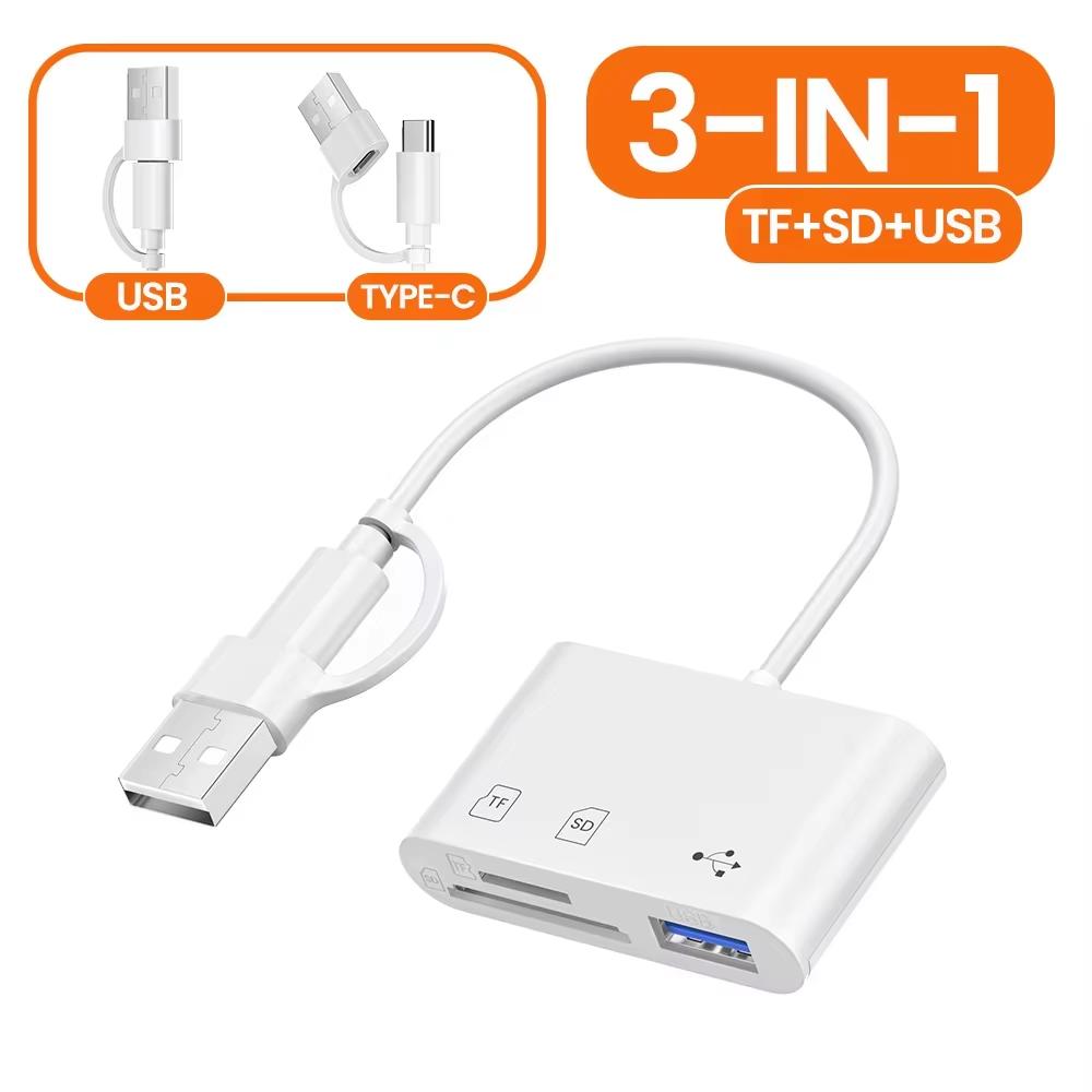 5-in-1 USB 3.0 Lightning Typ C SD TF-Kartenleser-Adapter für iPhone iPad MacBook Samsung Android Kameras Andere Geräte