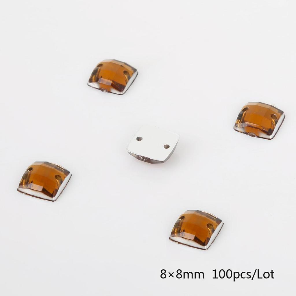 50/100 de bucăți de cusut cu strasuri cu spate plat, margele acrilice pătrate, pietre de cristal strass, pentru decorațiuni de album de însemnări DIY