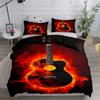 Guitar On Fire Abstract Duvet Cover Set UK Single Double Queen US Twin Full King Size Bed Linen Set