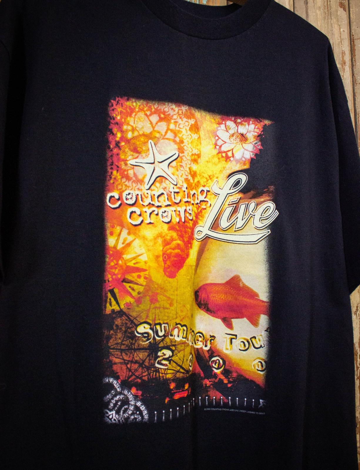 Vintage Counting Crows Summer Tour Concert T Shirt Mens Womens Tees Top 2000 Black JJ5756 S