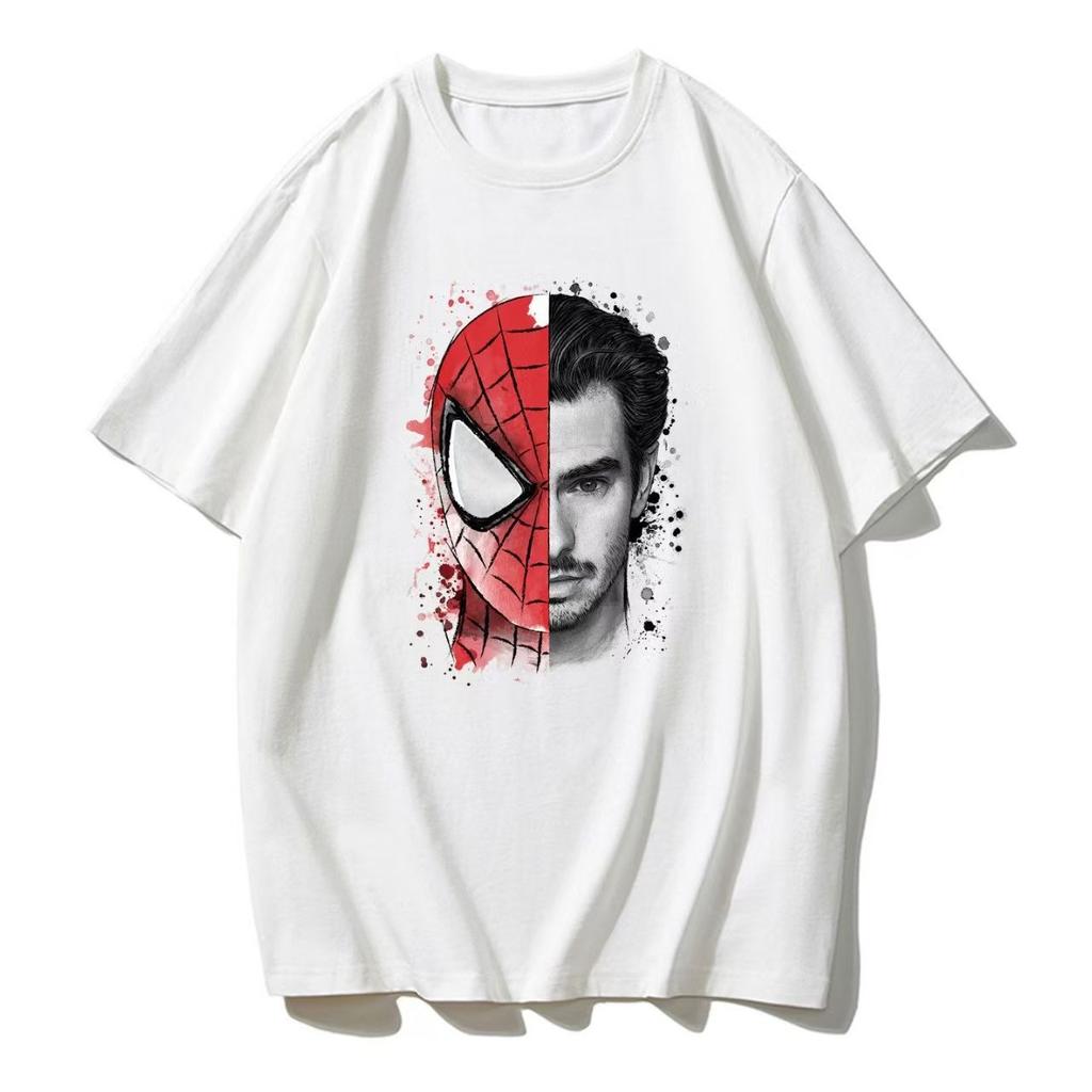 Authentic 2026 Summer Collection New SpiderUnisex HalfPortrait Pattern LargeSized Unisexs Loose Casual Pure Cotton TShirt