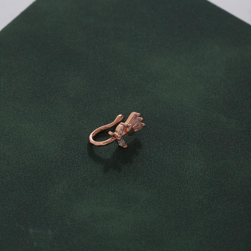 

Непроколотые U-образные пирсинги для носа с изысканными инкрустированными бриллиантами клипсами для носа в виде цветка тюльпана B4226-3