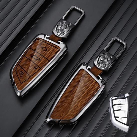 Aluminum Alloy Leather Car Key Case Cover For BMW 6 7 F15 X2 X3 X4 X5 X5M X6 X7