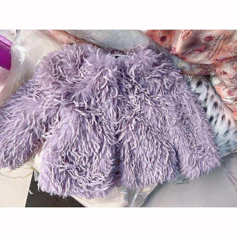 Dívčí Kožich Podzimní Zimní Kabáty Hrubý Samet Děti Děti Teplý