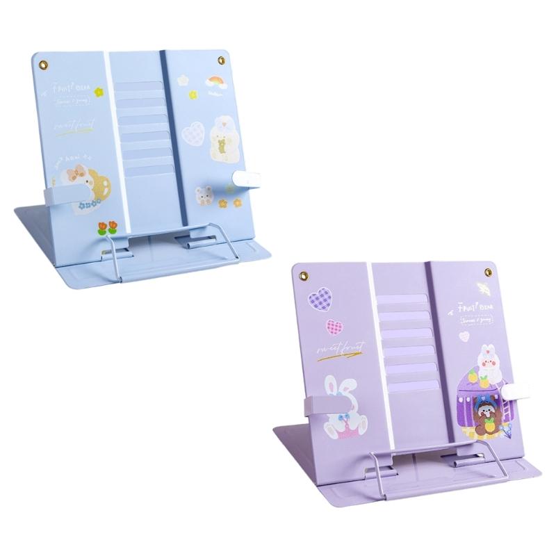 Foldable Desktop Document Holder Book Reading Stand Metal Support Antislip Adjustable For Workspaces