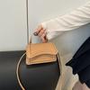 Indentation Autumn and Winter New Fashion Texture Solid Color Shoulder Crossbody Handheld Women's Small Square Bag Tide