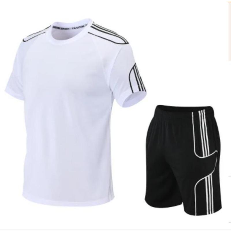 Set di tute da uomo Set da 2 pezzi da uomo Set di tute da fitness per abbigliamento casual estivo