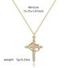 Rotatable Crown Zircon Cross Pendant Necklace Light Luxury Shiny Cross Stainless Steel Chain Choker For Women Men Prayer Jewelry