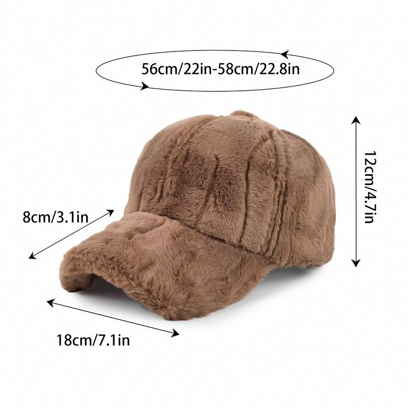 Winter Accessories Sporty Style Peak Cap Warmth Baseball Caps Minimal Style Plush Unisex Casual Hat Fashion 56-58cm