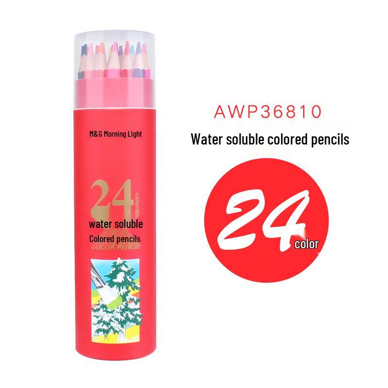 Chen MG 48/24-Color Oil-Based, Water-Soluble Colored Pencils with Watercolor Brush for Beginner Painters