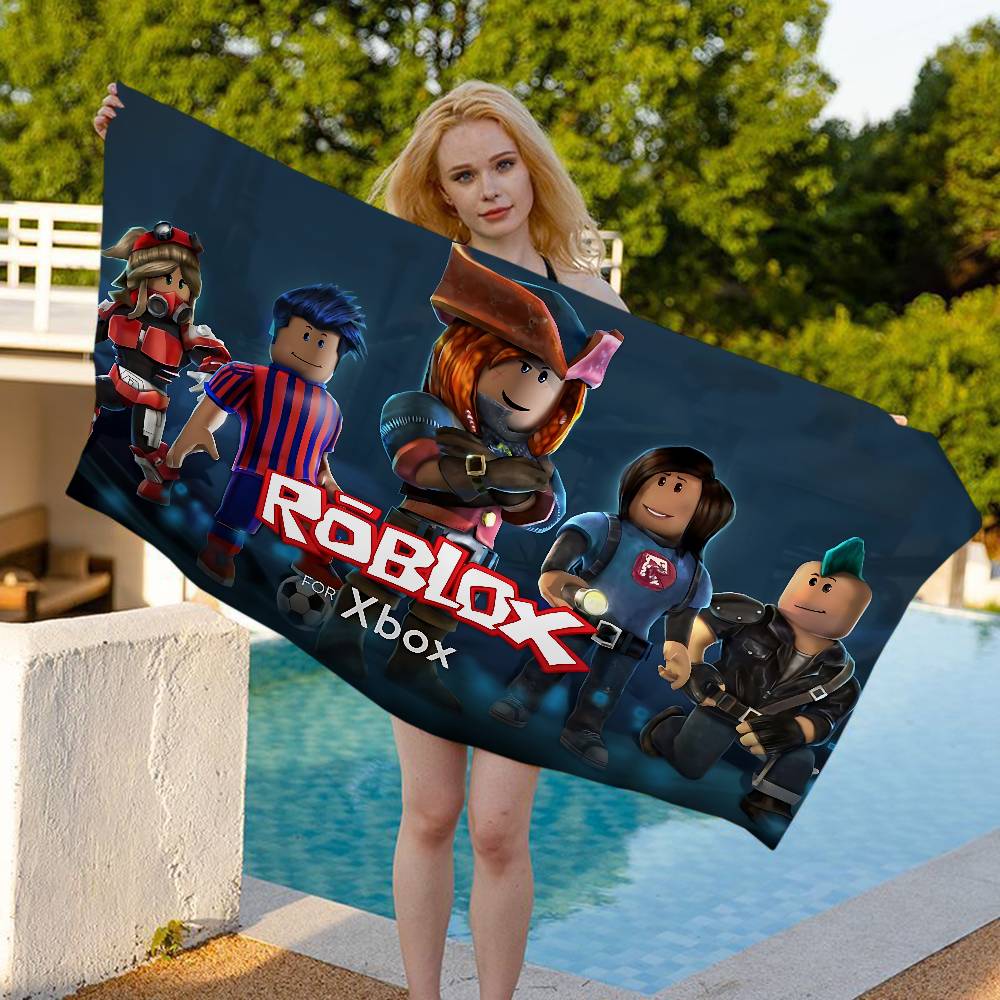 Game R-Robloxs Cool Microfiber Blanket Quick Drying Beach Towels Oversized Printing Super Absorbent Pool Towel Blanket