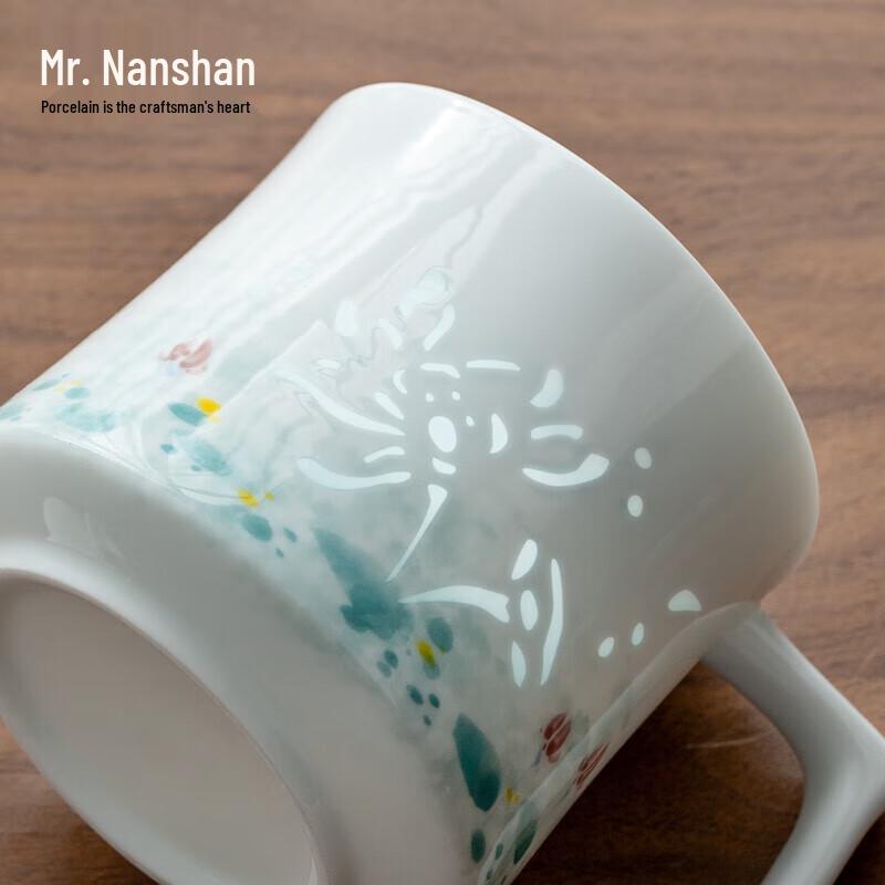 Nanshan Hand-Painted Jade Lotus Ceramic Mug