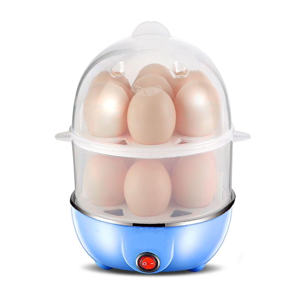 Compact Dual-Layer Stainless Steel Egg Steamer & Breakfast Maker