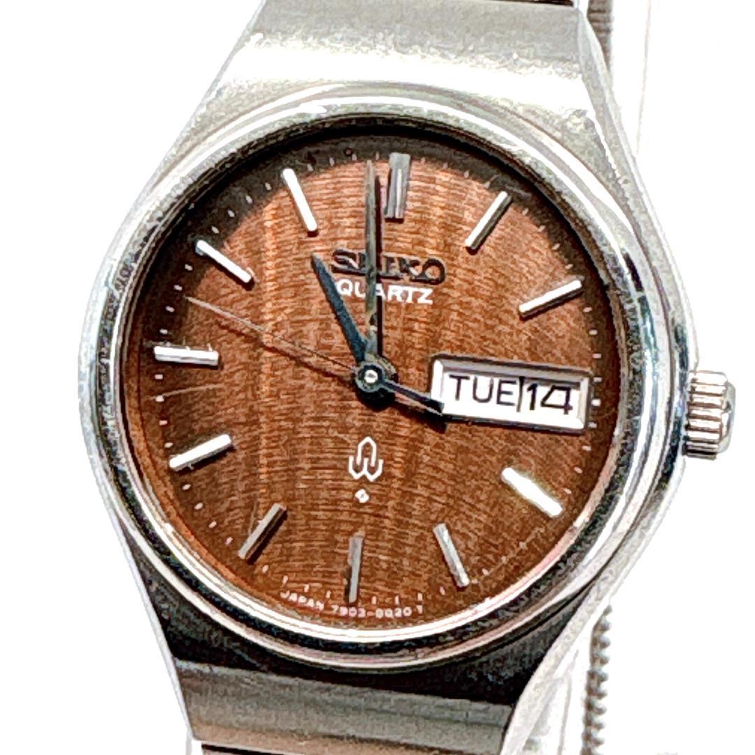 [Новая батарейка] SEIKO Женские кварцевые винтажные часы, коричневые