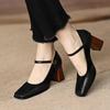 Fashion New Autumn and Winter Women's High Heels, Fashionable, Elegant and Simple Office Shoes, Comfortable Thick Heel Party Shoes