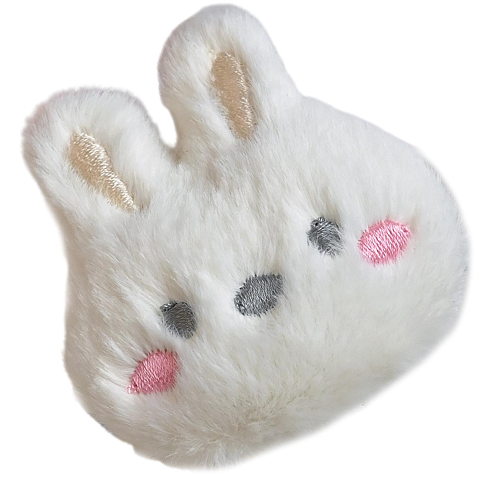 Adorable Rabbit Face Brooch Cartoon Animal Head Lapel Pin Plush Sweater Badge Accessory for Parties and Everyday Wear белый