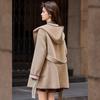 Bailuyu Women's Hooded Wool Blend Double-Faced Mid-Length Coat