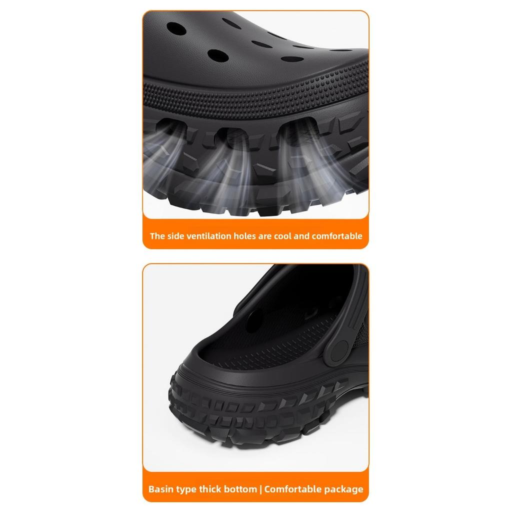Super Soft EVA Thick Soled Perforated Shoes for Men To Wear In Summer, Anti Slip and Odor Proof, Couple Height Increasing Sandals