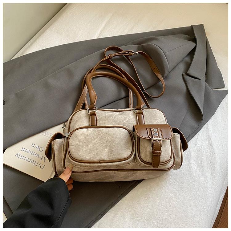 2025 new Korean popular fashion bowling bag female Sen Meng niche underarm bag handbag commuter messenger bag