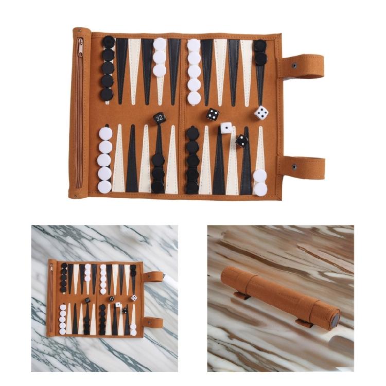 Backgammon Board Game Portable Folding Chess Board Outdoor Backgammon Set Strategy Board Game for Table Game Enduring