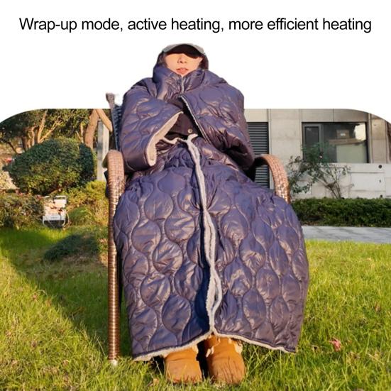 USB Rechargeable Heating Blanket Portable Heated Cape Electric Blanket with 3 Heat Levels 10 H Auto Shut-Off Overheat Protection for Back Neck