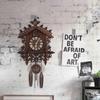 Handcraft Wood Clock House Style Wall Clock Art Vintage Home Decoration