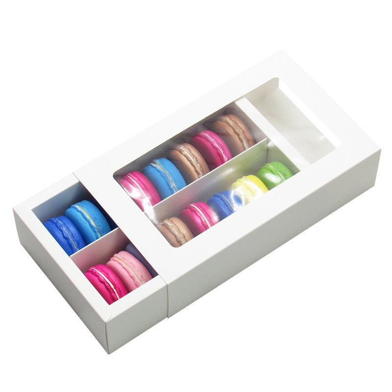Macaron Box with Transparent Window, Kraft Paper Packaging for Desserts, Cookies, and Pastries