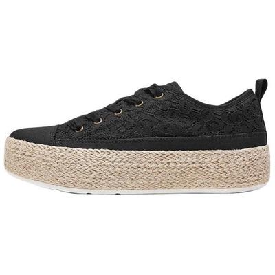 Bobs Comfortable Versatile Low-Top Canvas Shoes Women Sneakers Black 114008-BLK