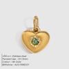 eManco Stainless Steel Heart Charm Valentine's Day Charms Multicolor Birthstone Pendants for Girl Sweet Jewelry Making