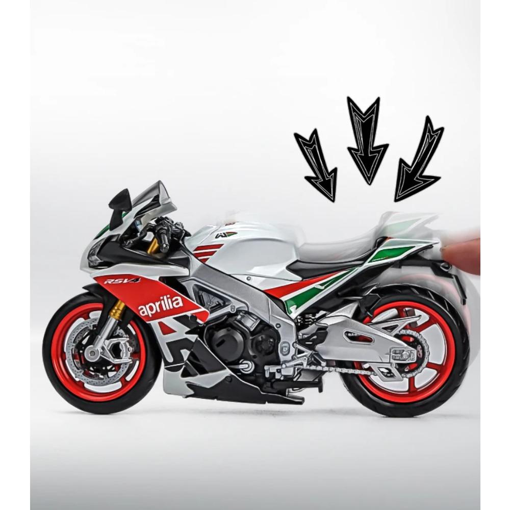 1/12 Aprilia RSV4 RR1000 Rennmotorräder Legierung Motorradmodell Stoßdämpfer Sammlerstück Spielzeugauto Kindergeschenk